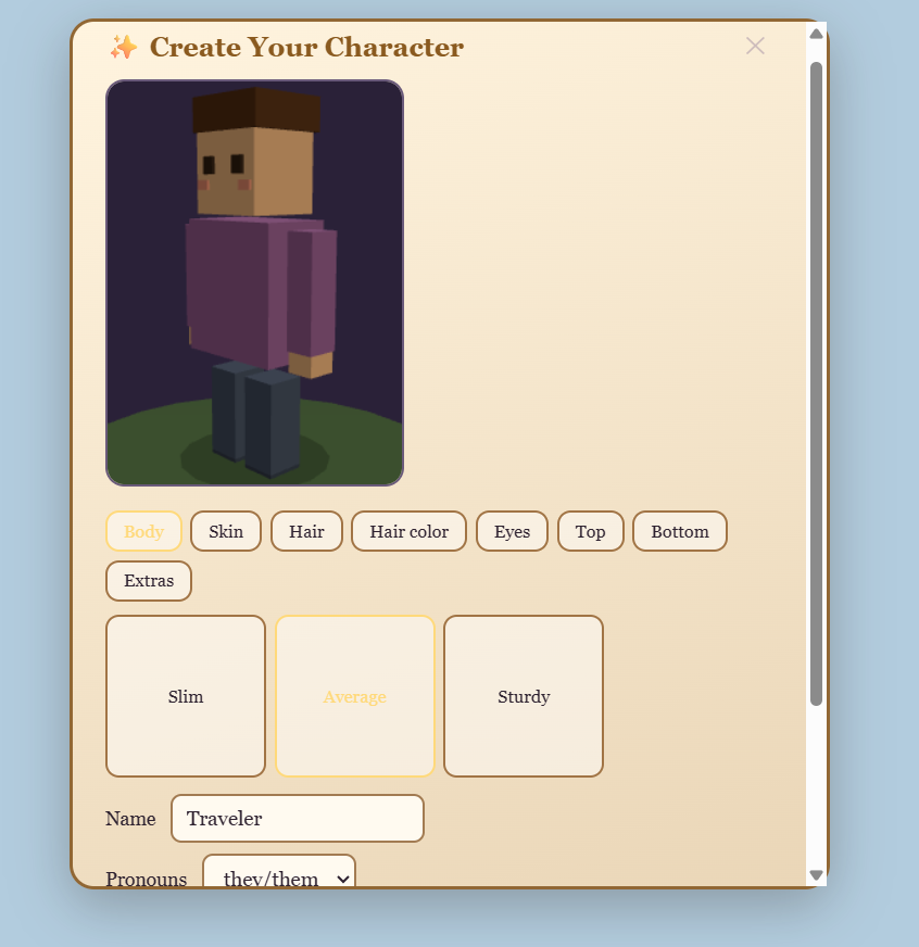 Hearthwood — Character creation