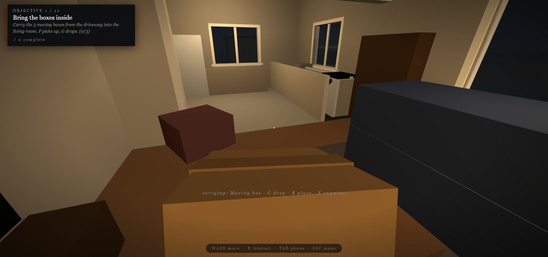 Someone Knows You Are Home — House interior and box placement